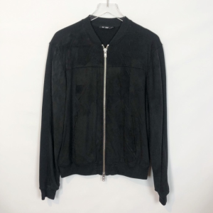 Blk Dnm Black Suede Bomber Jacket