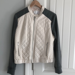 Xhilaration White Leather Bomber Jacket