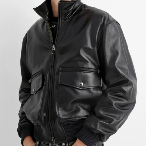 Bnwt Aw20 Acne Studios Black Leather Bomber Jacket