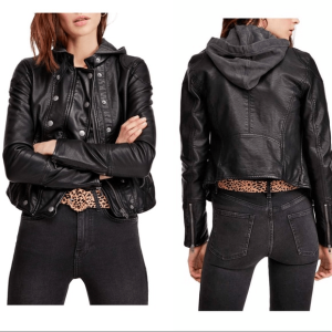 Free People Vegan Leather Moto Jacket