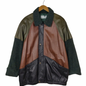 Bizzarro Italy Patchwork Green Leather Jacket