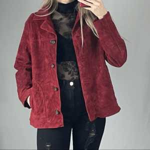 The Territory Ahead Red Womens Suede Jacket