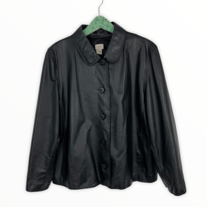 J Jill Black Leather Jacket