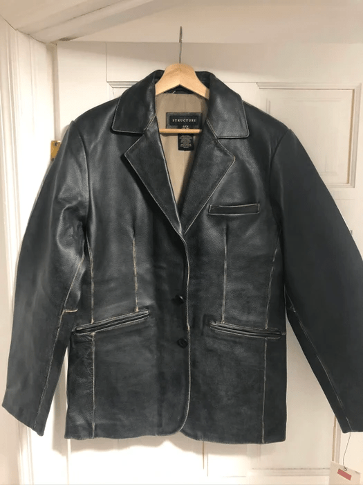 Structure Vintage Black Leather Jacket