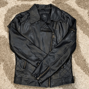 Cotton On Black Faux Leather Moto Jacket