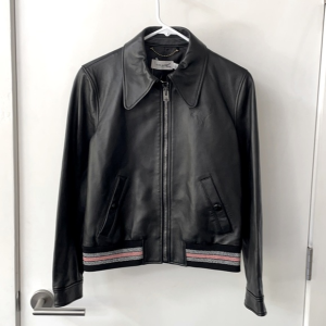 Coach Snug Black Leather Bomber Jacket