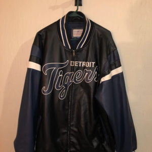 Detroit Tigers Black Leather Jacket