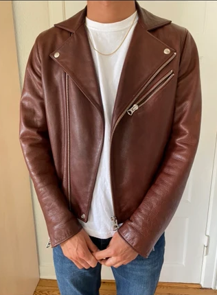Gibson Brown Faux Leather Jacket From Acne Studios