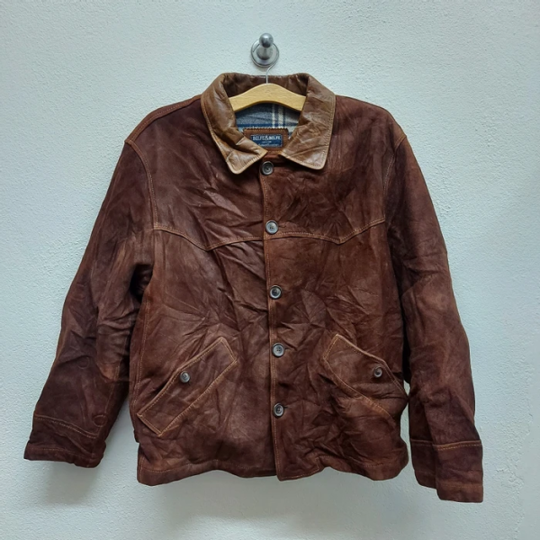 Men's Belfe & Belfe Brown Faux Leather Jacket