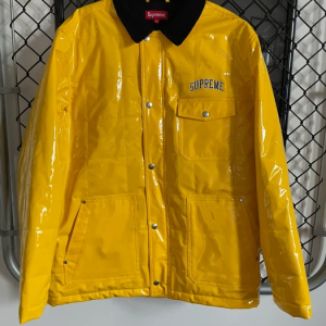 Supreme Pattened Sunflower Yellow Leather Work Jacket