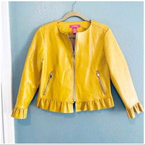 Catherine Malandrino Yellow Faux Leather Jacket