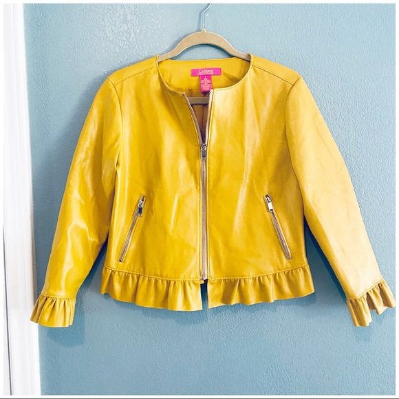 Women's Catherine Malandrino Yellow Faux Leather Jacket