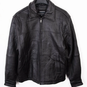 London Fog Black Leather Biker Jacket