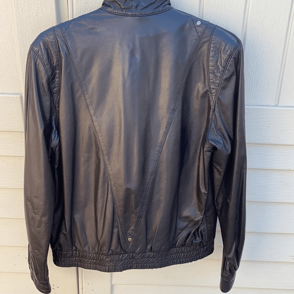 Philippe Monet Black Leather Bomber Jacket - Fortune Jackets