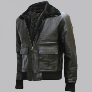 Black Bomber Leather Jacket