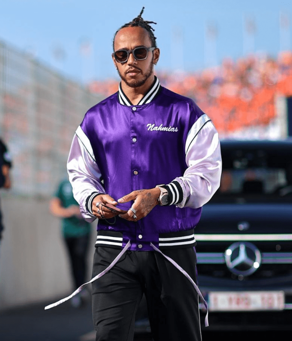 Lewis Hamilton 44 Purple Satin Jacket