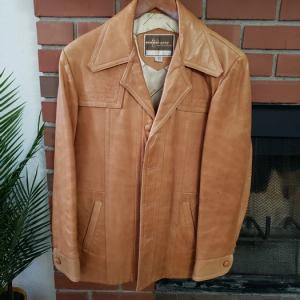 Vintage Sears Camel Faux Leather Shop Collection Jacket