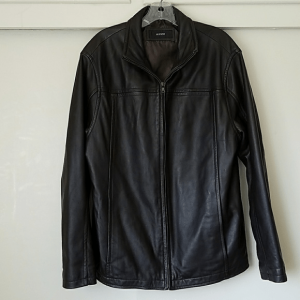 Alfani Black Leather Jacket 2