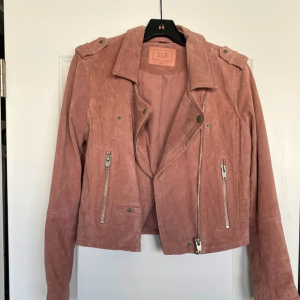 Blush Pink Faux Leather Jacket