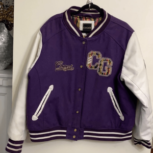 Coogi Vintage Purple Wool Bomber Jacket