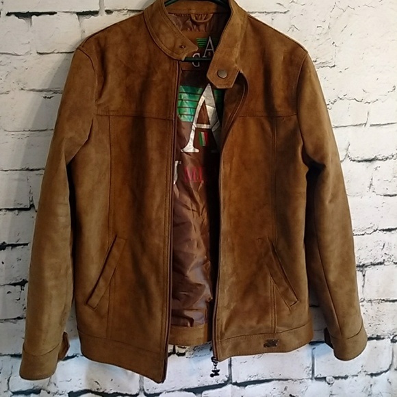 Ag Milano Brown Suede Leather Jacket