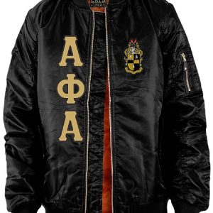 Alpha Phi Alpha Black Bomber Jacket