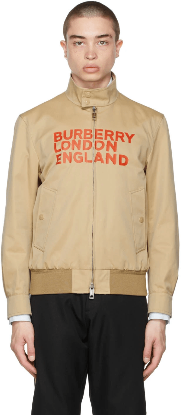 Burberry Beige Harrington 'love' Cotton Jacket