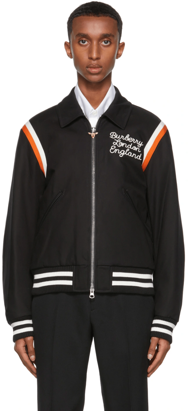 Burberry Black Epping Varsity Cotton Jacket