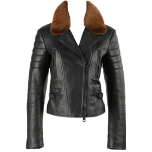 Burberry Prorsum Leather Mink Motorcyle Jacket