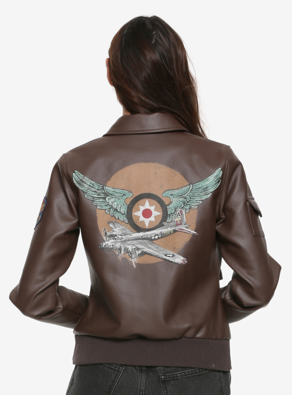 Carol Danvers Captain Marvel Flight Bomber Brown Jacket Free T Shirt