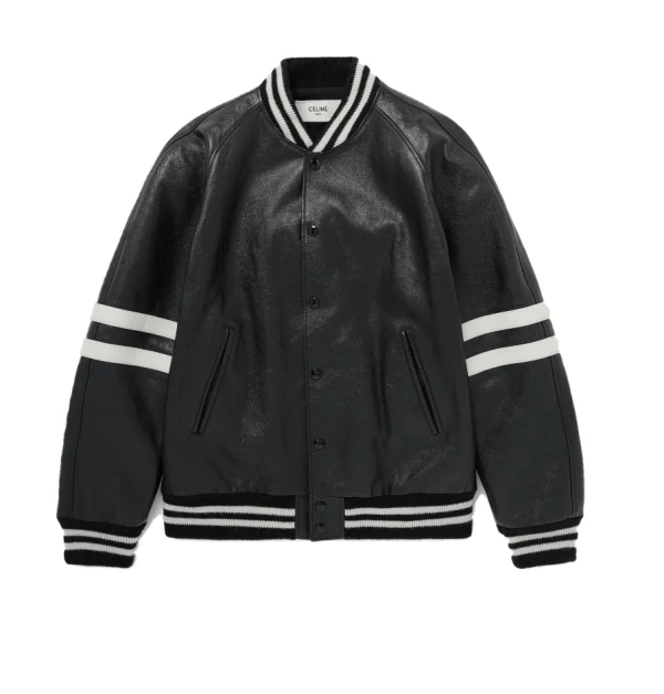 Celine Vrasity Style Bomber Leather Jacket