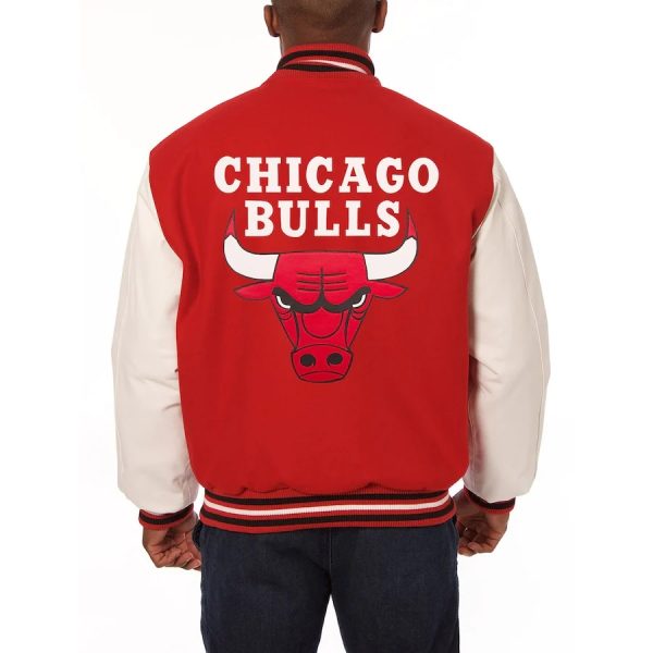 Chicago Bulls Jh Design Domestic Two Tone Wool And Leather Jacket