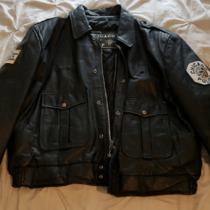 Chicago Police Black Leather Jacket