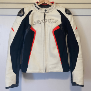 Dainese Racing White Leather Jacket