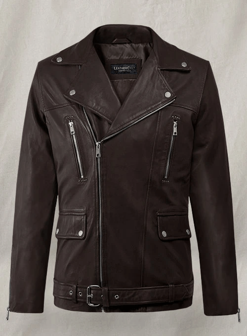 Dauntless Brown Biker Faux Leather Jacket