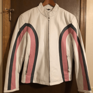 Dream Apparel White And Pink Leather Jacket