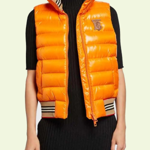 Dynasty S03 Fallon Carrington Orange Puffer Vest