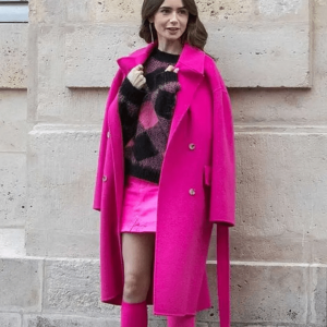 Emily In Paris Lily Collins Pink Coat