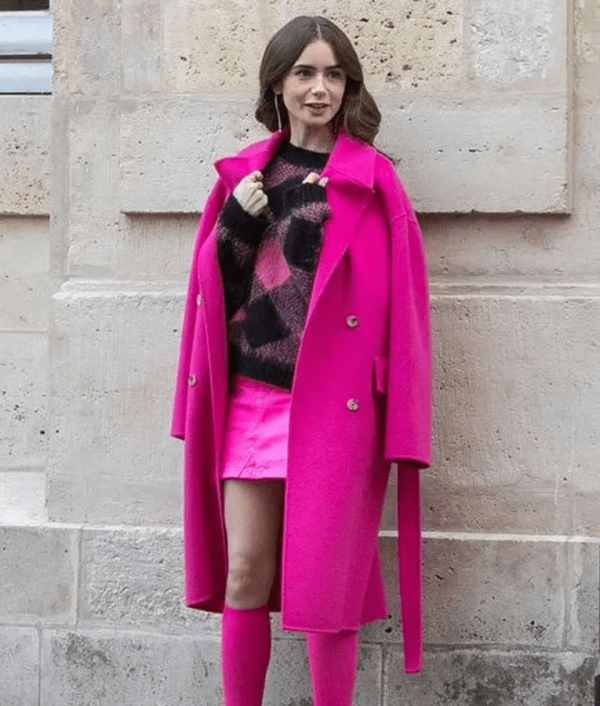 Emily In Paris Lily Collins Pink Coat