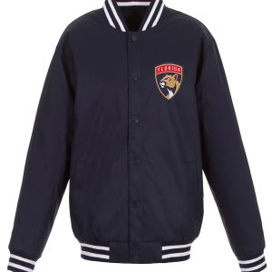 Florida Panthers Front Hit Poly Twill Navy Blue Jacket