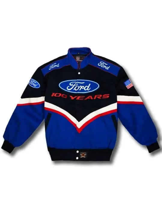 Ford Racing Blue Faux Leather jacket