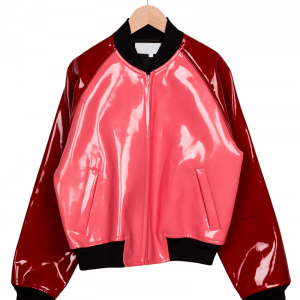 Girl Comme Des Garcons Faux Patent Leather Jacket