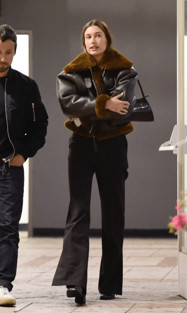 Hailey Bieber Leather Jacket