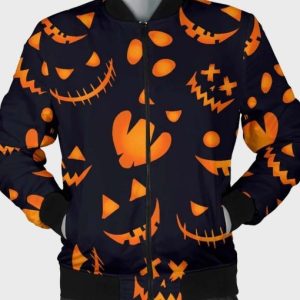 Halloween Pumpkins Pattern Cotton Jacket