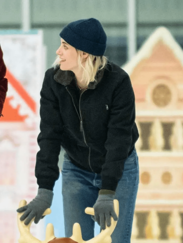 Happiest Season Kristen Stewart Black Wool Jacket