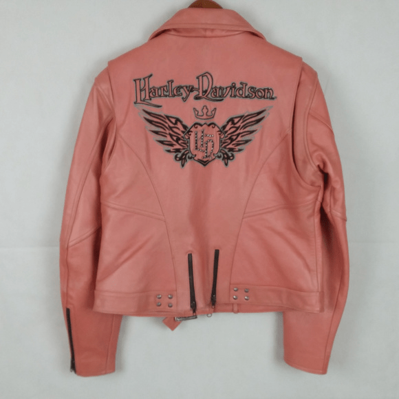 Harley Davidson Women's Pink Leather Jacket