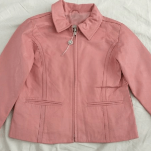 Kids Soft Pink Leather Jacket