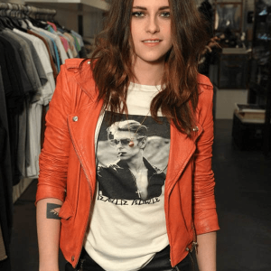 Kristen Stewart Motorcycle Orange Leather Jacket