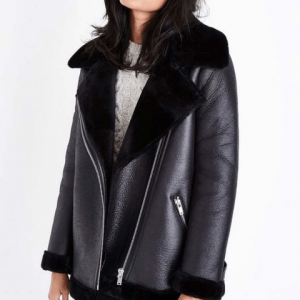 Locke & Key Dodge Laysla De Oliveira Echo Shearling Leather Jacket