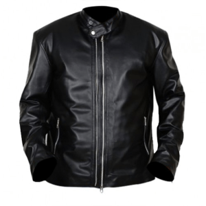 Lucifer D B Woodside Amenadiel Round Collar Biker Leather Jacket